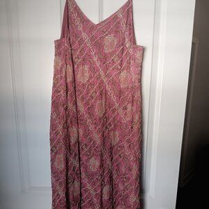 Size 10 NWT Pink and Gold Beaded Dress By Anthropologie